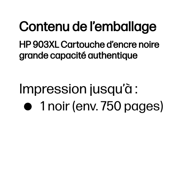 HP 903XL Cartouche d’encre noire grande capacité authentique