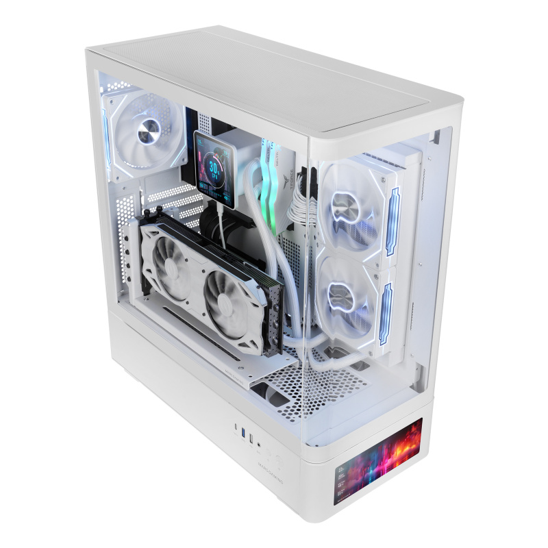 Mars Gaming MCLCDPROW unité centrale Midi Tower Blanc
