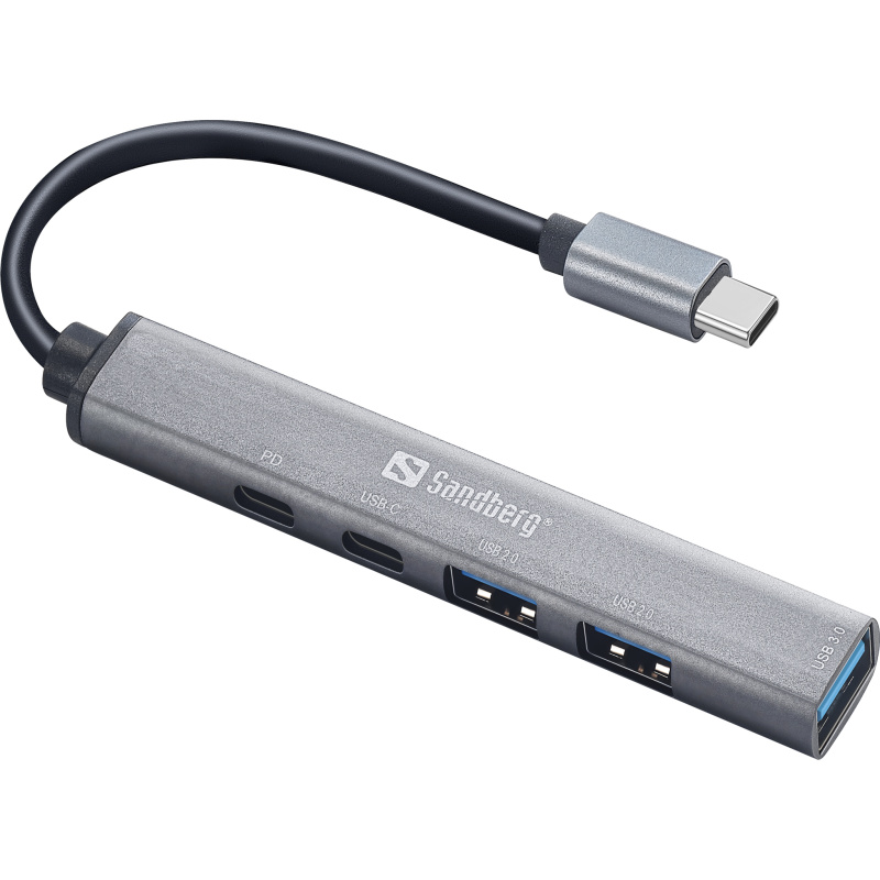 Sandberg 336-50 hub & concentrateur USB Type-C 5000 Mbit/s Gris