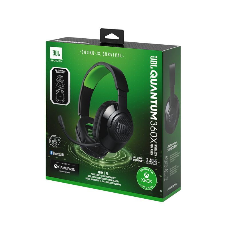 JBL Quantum 360X Casque Sans fil Arceau Jouer USB Type-C Bluetooth Noir, Vert