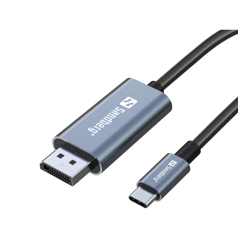 Sandberg 136-51 câble vidéo et adaptateur 2 m USB Type-C DisplayPort Noir, Gris