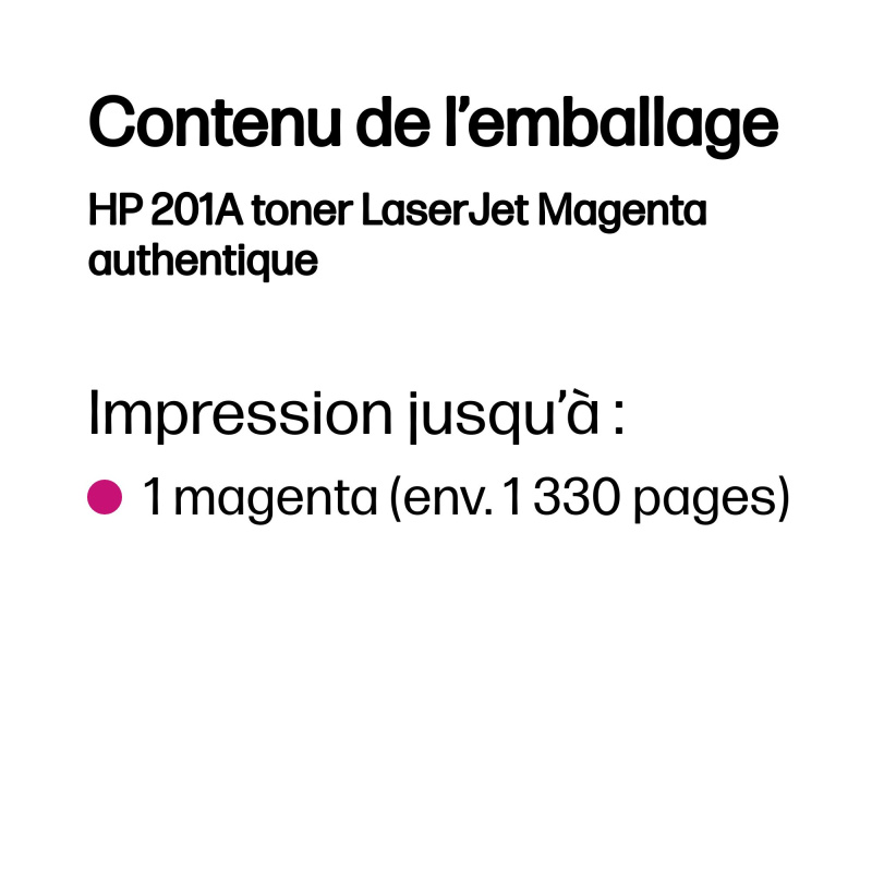 HP 201A toner LaserJet Magenta authentique