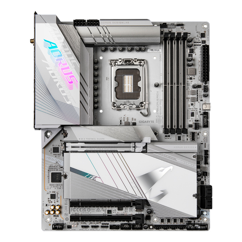 GIGABYTE Z790 AORUS PRO X Carte mère - Prend en charge les processeurs Intel de 14e génération, VRM 18+1+2 phases, jusqu'à 8266 MHz DDR5 (OC), 1xPCIe 5.0 + 4xPCIe 4.0 M.2, Wi-Fi 7, LAN 5GbE, USB 3.2 Gen 2x2