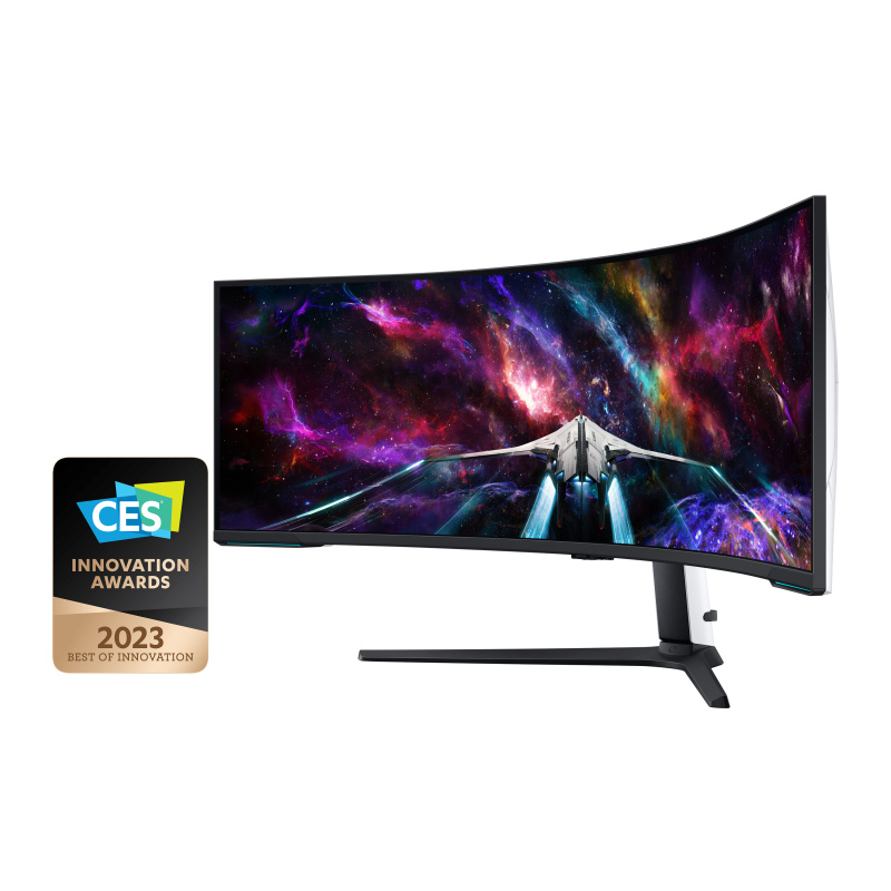 Samsung G95NC LED display 144,8 cm (57") 7680 x 2160 pixels Dual UHD Noir, Blanc