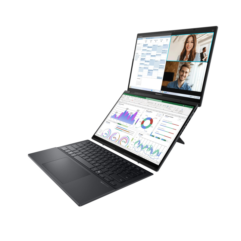 ASUS Zenbook Duo UX8406CA-ISCQL302X Intel Core Ultra 9 285H Hybride (2-en-1) 35,6 cm (14") Écran tactile WUXGA 32 Go LPDDR5x-SDRAM 1 To SSD Wi-Fi 7 (802.11be) Windows 11 Pro Gris