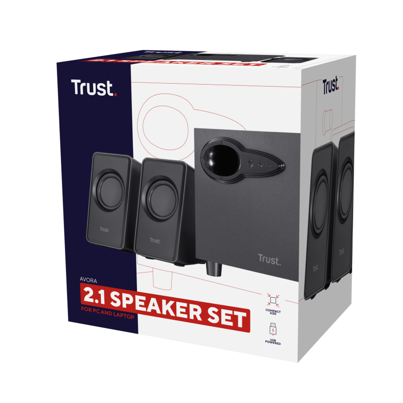 Trust Avora 2.1 set d'enceintes 9 W PC/ordinateur portable Noir 2.1 canaux 2-voies
