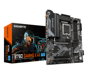 GIGABYTE B760 GAMING X AX Carte Mère - Compatible avec les processeurs Intel Core 14e génération, VRM numérique 8+1+1 phases, jusqu'à 7600MHz DDR5 (OC), 3x PCIe 4.0 M.2, Wi-Fi 6E, 2.5GbE LAN, USB 3.2 Gen 2