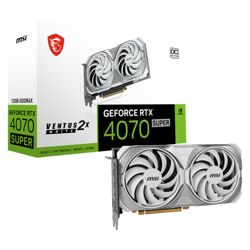 MSI GeForce RTX 4070 SUPER 12G VENTUS 2X WHITE OC NVIDIA 12 Go GDDR6X