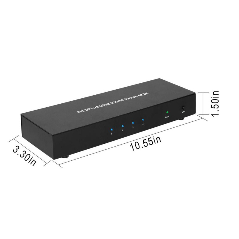 Microconnect MC-DP-KVM401K commutateur écran, clavier et souris Noir