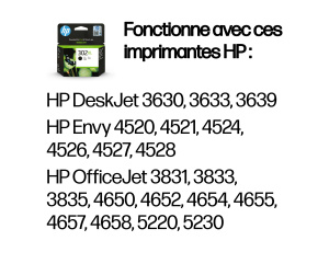 HP 302XL Cartouche d’encre noire grande capacité authentique